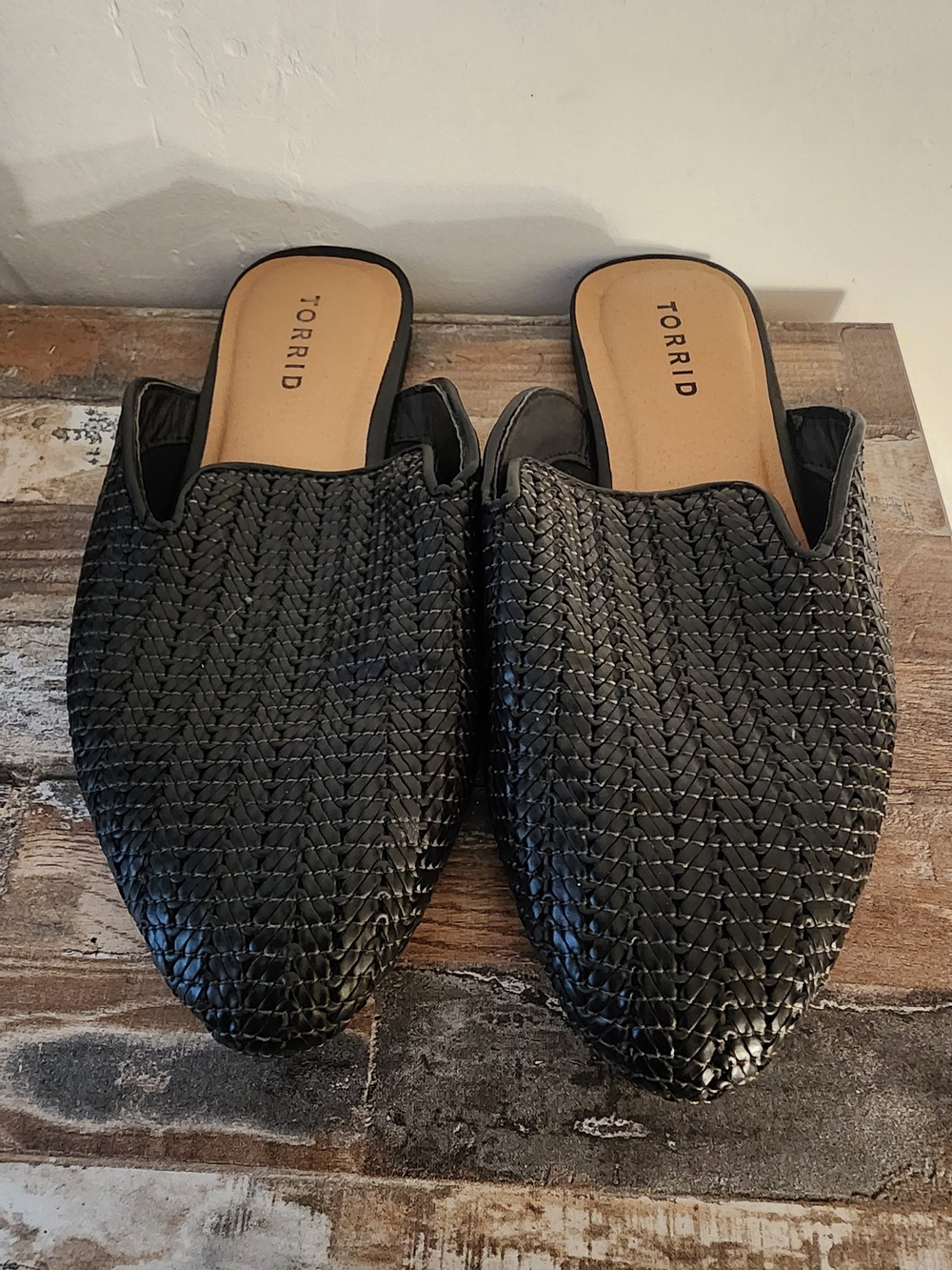 torrid Black Woven Pointed Slip-On Mules